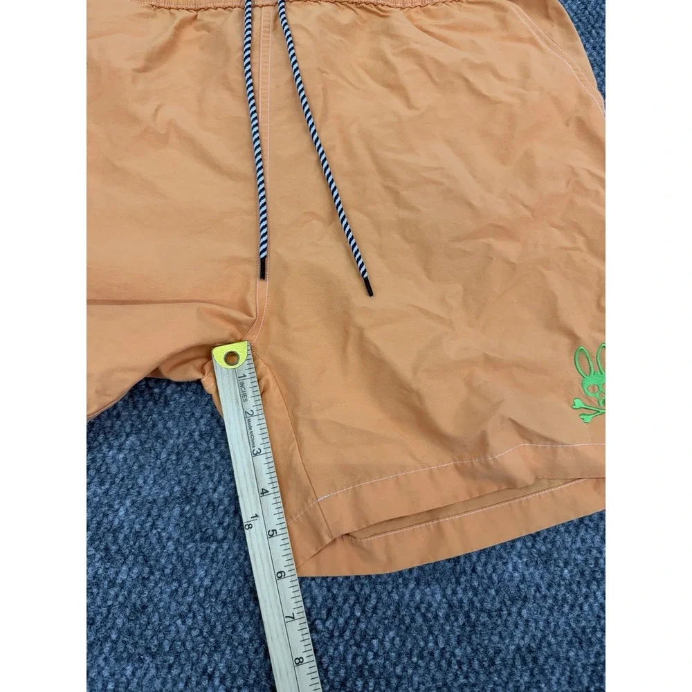 Psycho Bunny Men's Large Swim Trunks Shorts Orange Lined